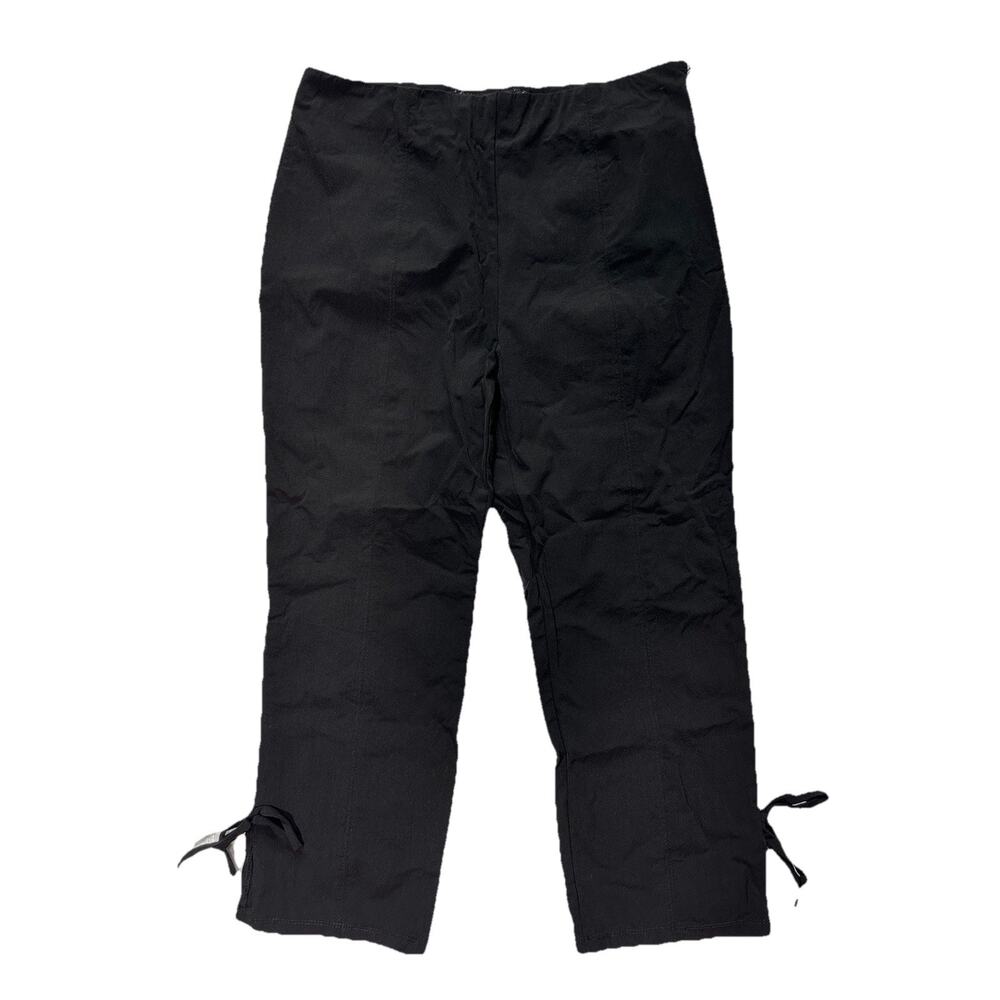 Endless Rose Black Cropped Tie Hem Pants XS Y2K Minimalist
